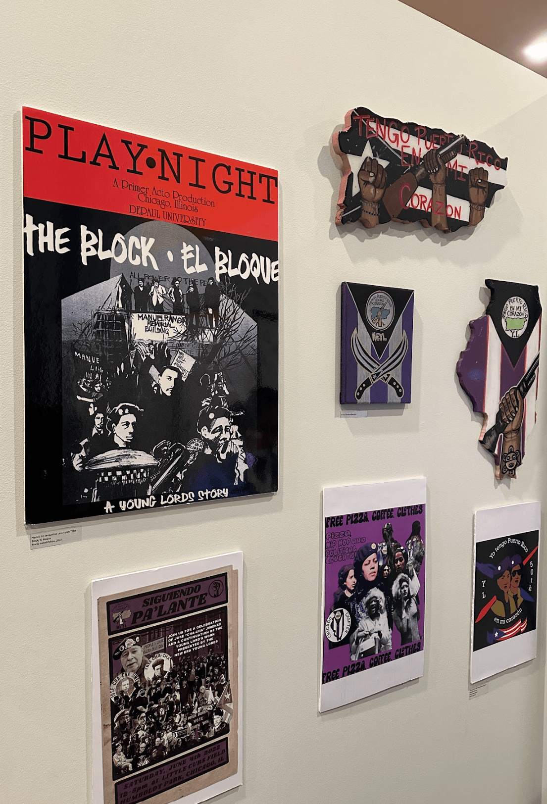 Encendidas display of artifacts on wall